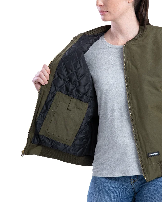 Women's Green Aviator Bomber Jacket