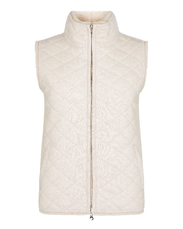 Women's Robyn Fur Lined Cashmere Gilet Frost White