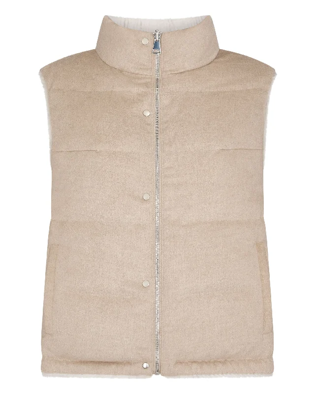 Women's Reversible Rex Gilet Sand Brown