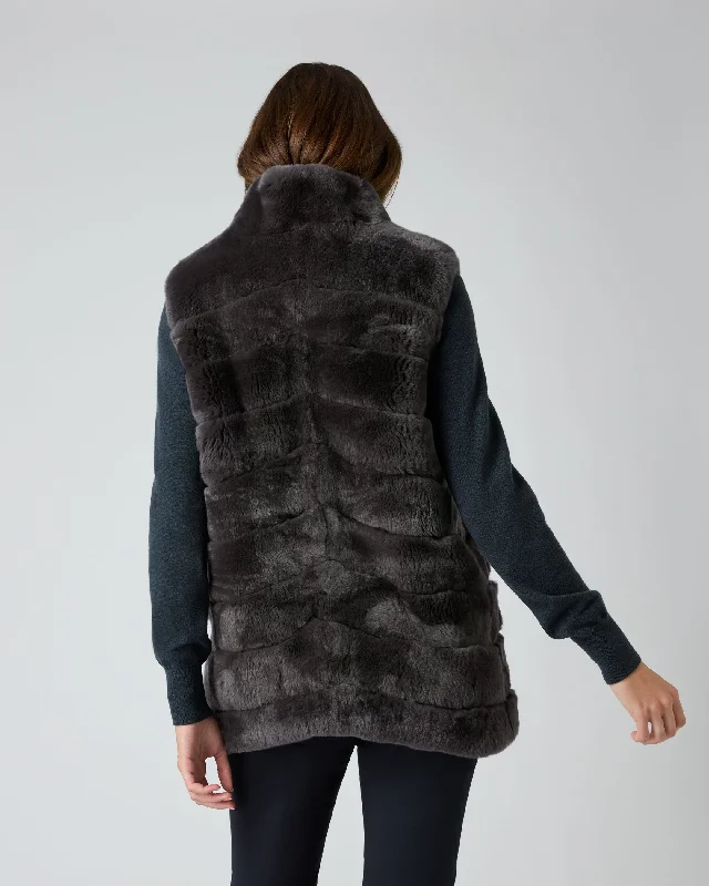 Women's Nova Fur Gilet Dark Grey