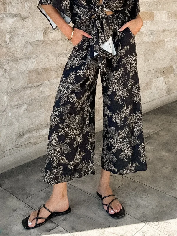 Marseille Wide Leg Pants in Black