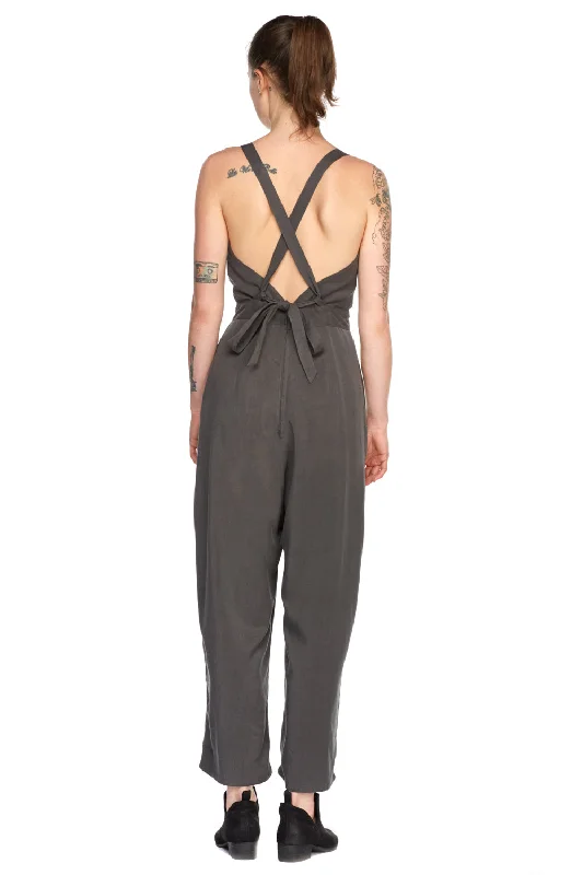 Yolked Juniper Jumpsuit in Olive Tencel