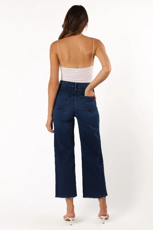 Kinsley High Rise Wide Leg Jean - Dark Denim