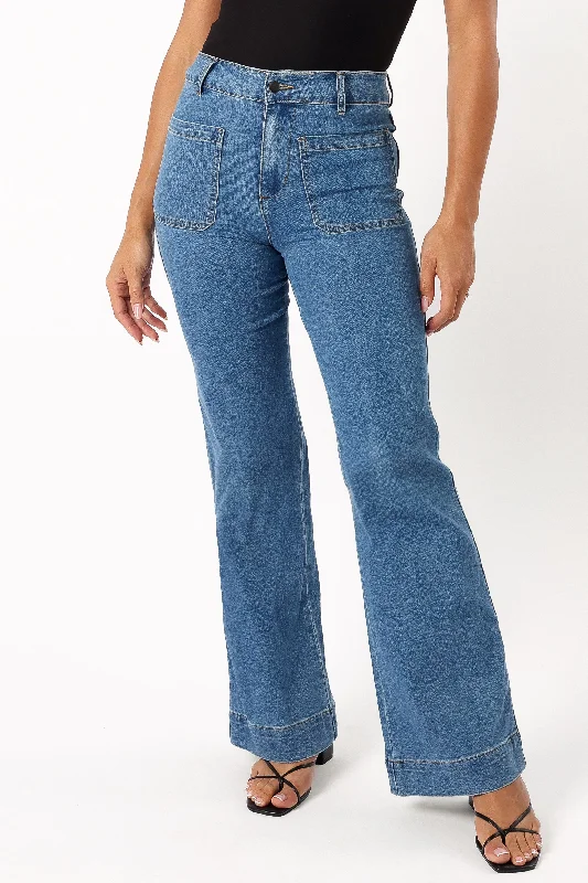 Nico Wide Leg Jean - Dark Blue