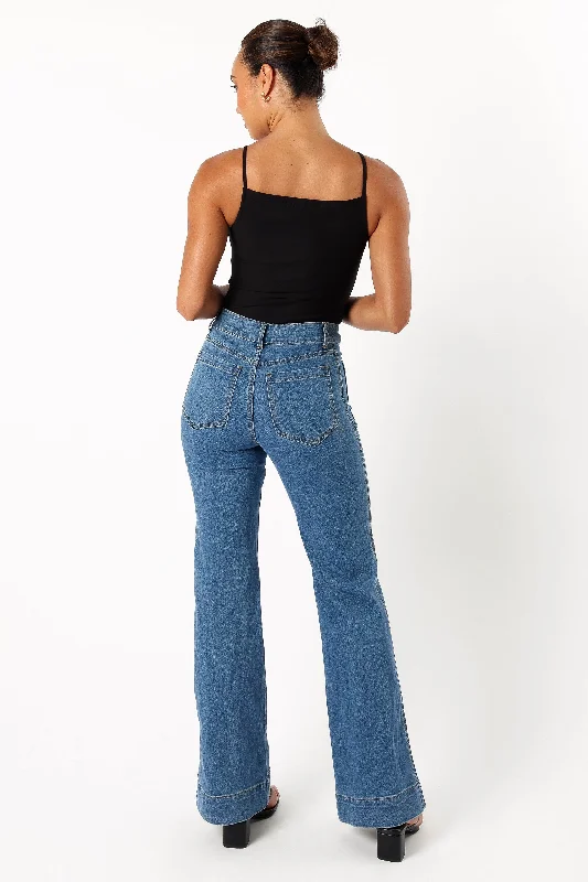 Nico Wide Leg Jean - Dark Blue