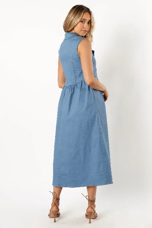 Sonja Midi Dress - Steel Blue