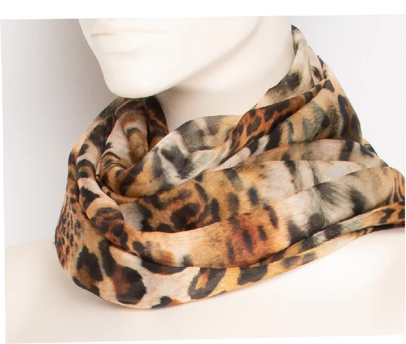 Animal Print Silk Scarf - F012