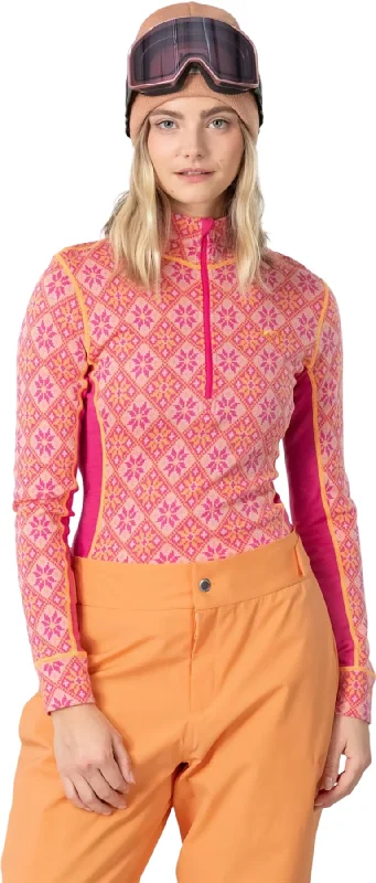 Rose Half-Zip Base Layer Top - Women's|-|Couche de base pour le haut à demi-glissière Rose - Femme