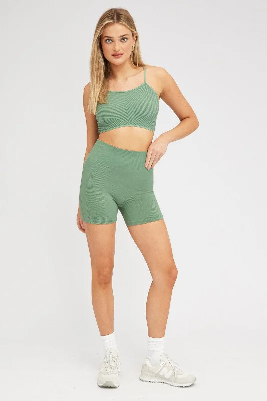 Green Bike Shorts Seamless