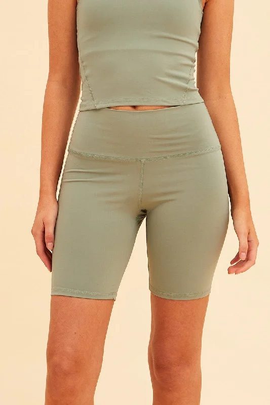 Green Sara 7"" Bike Short