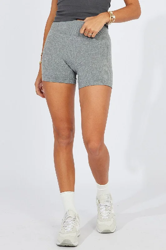 Grey Bike Shorts Seamless