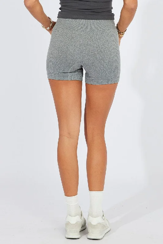 Grey Bike Shorts Seamless