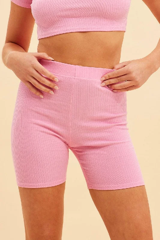 Pink Prea Rib Bike Short